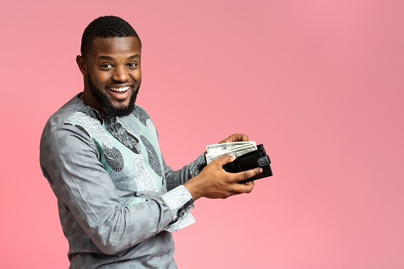 Man holding wallet
