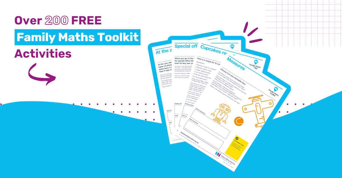 Over 200 free activities in the family maths toolkit