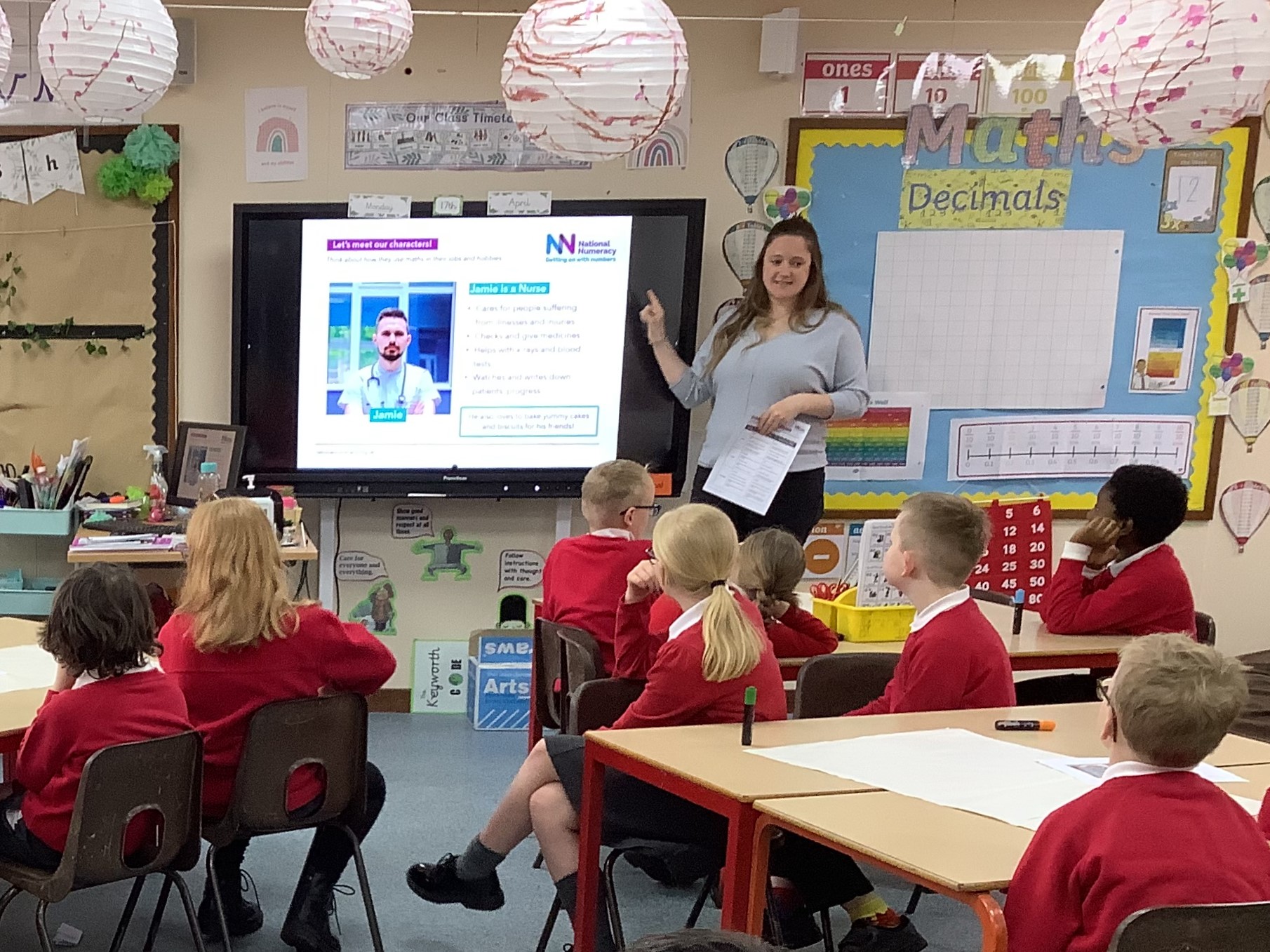 Volunteer leading a classroom session