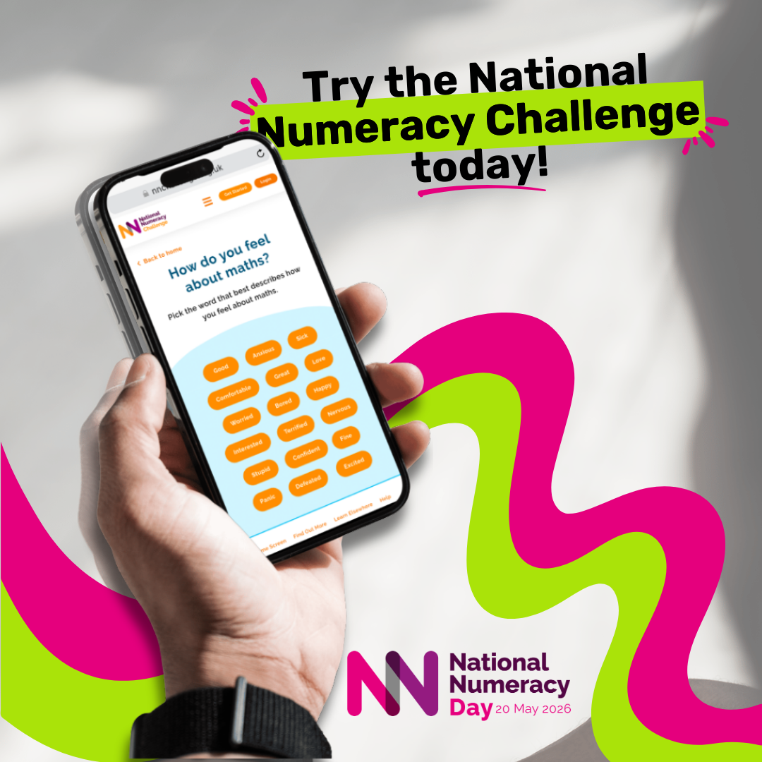 "Try the National Numeracy Challenge today!" promo asset