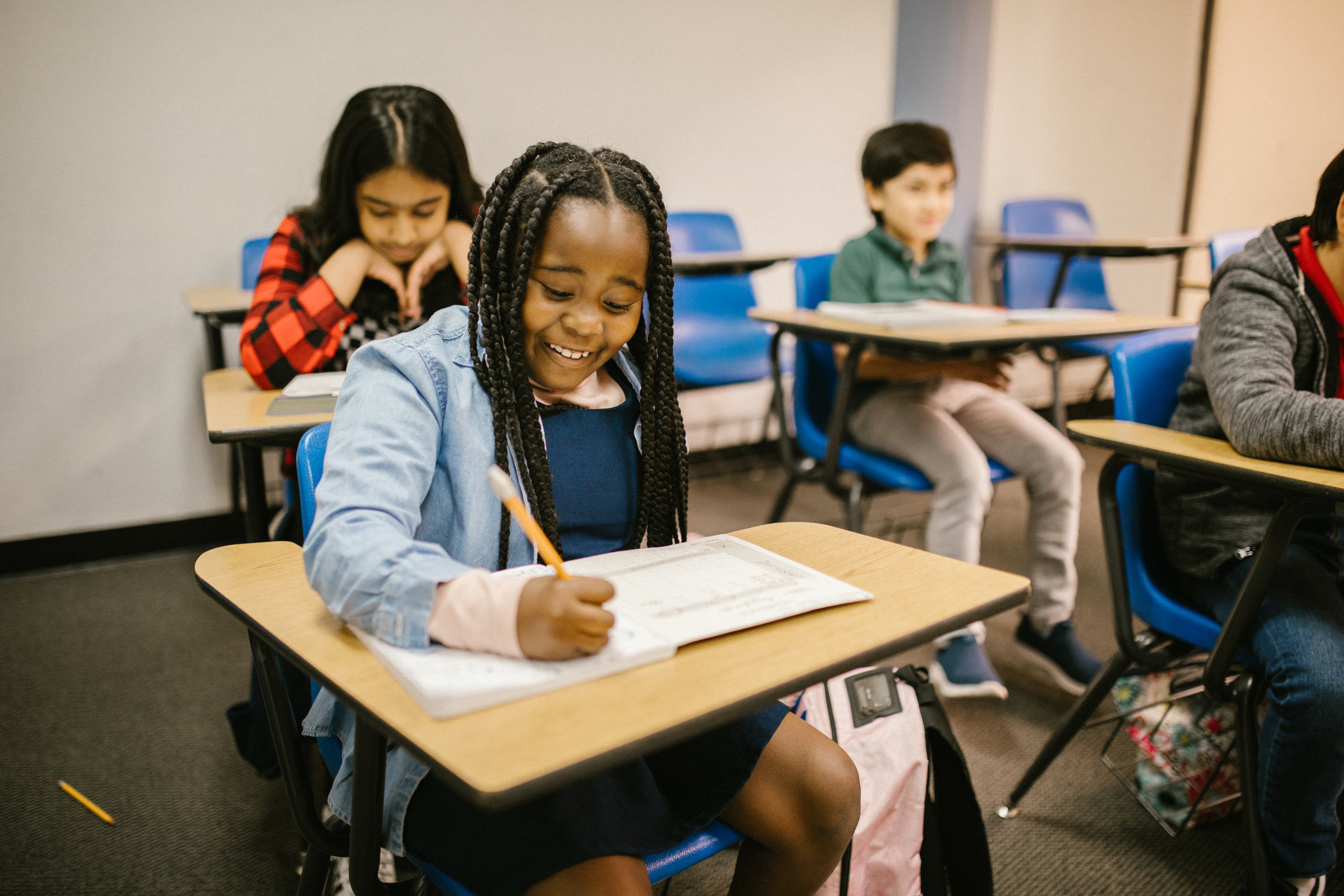 Children learning in a classroom