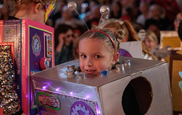 Student from Parbold Douglas CE Academy dressed as a robot