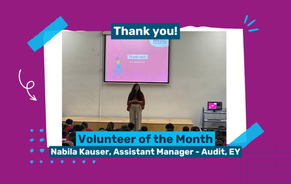 Photo of Nabila delivering an assembly