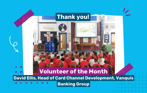 Photo of David Ellis delivering an assembly