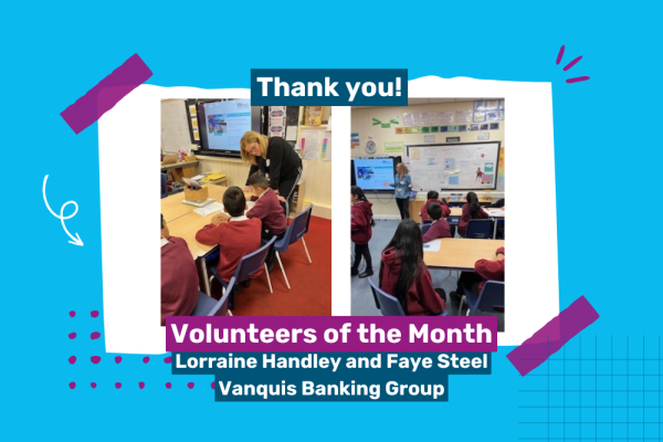 Photos of Decembers Volunteers of the Month in schools