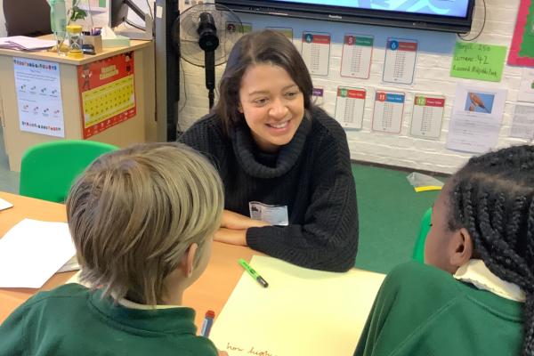 Volunteer taking part in classroom session